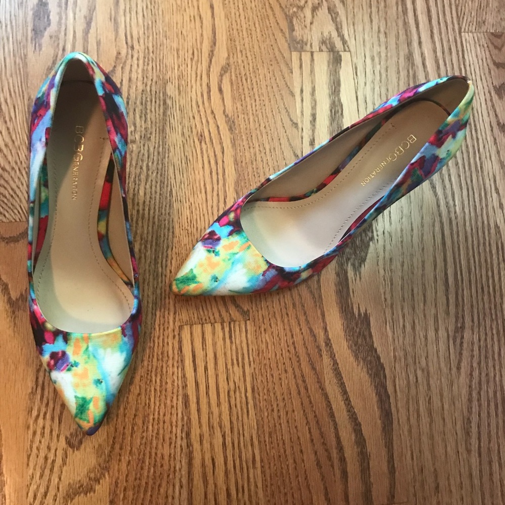 💓Floral watercolor pattern 3 inch heels💓